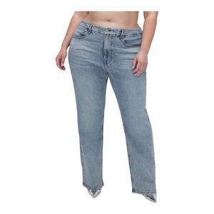 Good American Women's Plus Size 26 Jeans 90s Relaxed Blue Light Wash Denim NWT